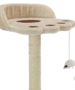 Albero Per Gatti Con Tiragraffi In Sisal 40 Cm Beige E Marrone