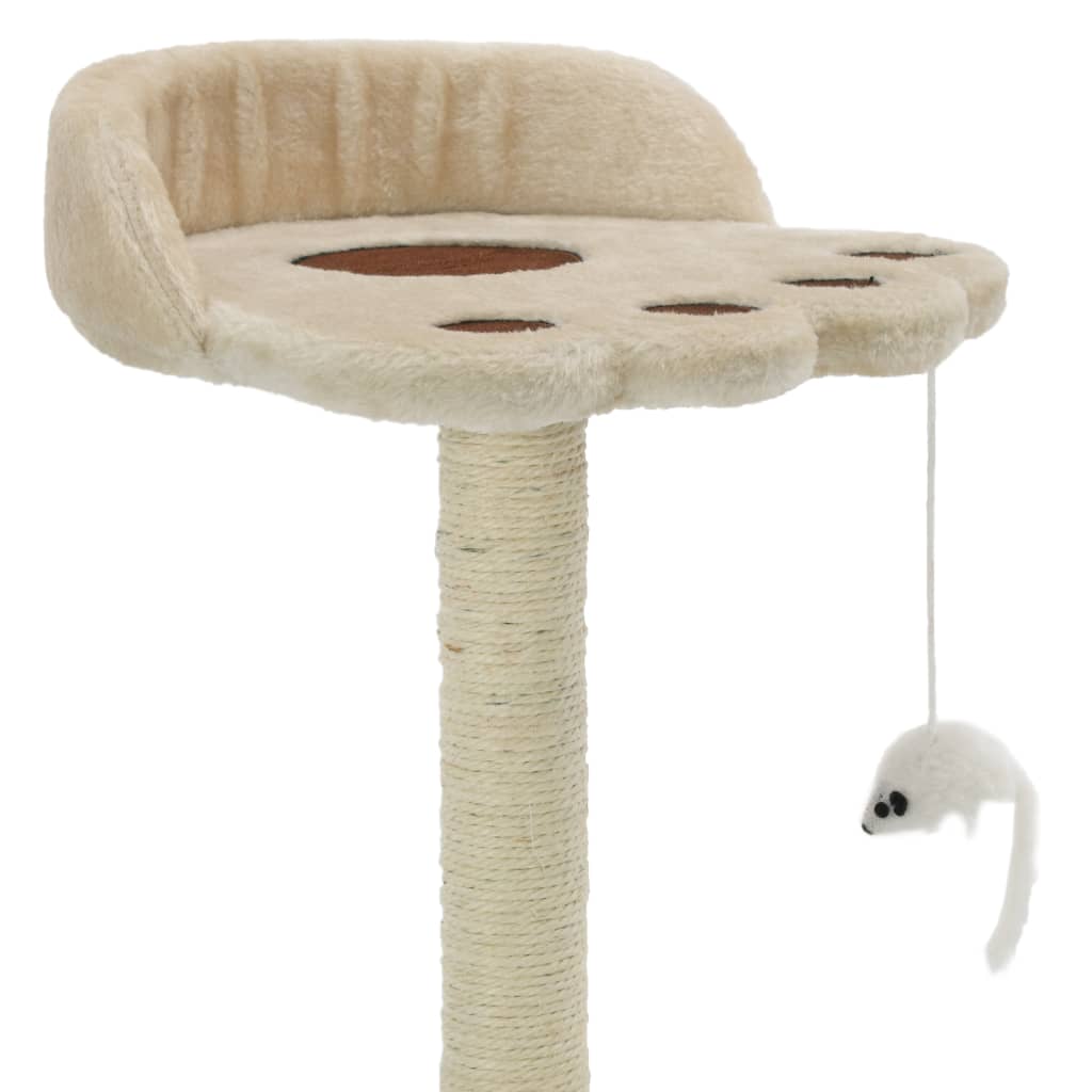 Albero Per Gatti Con Tiragraffi In Sisal 40 Cm Beige E Marrone