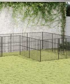 Box Per Cani 12 Pannelli Nero Acciaio Zincato