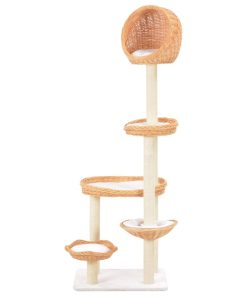 Albero Per Gatti Con Tiragraffi In Legno Di Salice Naturale