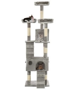 Albero Per Gatti Con Tiragraffi In Sisal 170 Cm Grigio