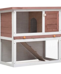 Conigliera Per Esterni Con 1 Porta Marrone In Legno