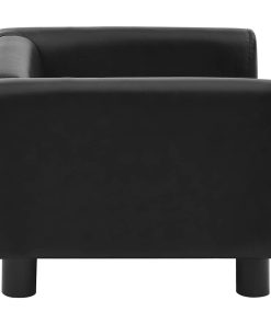 Divano Per Cani Nero 60x43x30 Cm In Peluche E Similpelle