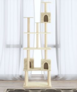 Albero Per Gatti Con Tiragraffi In Sisal Crema 188 cm