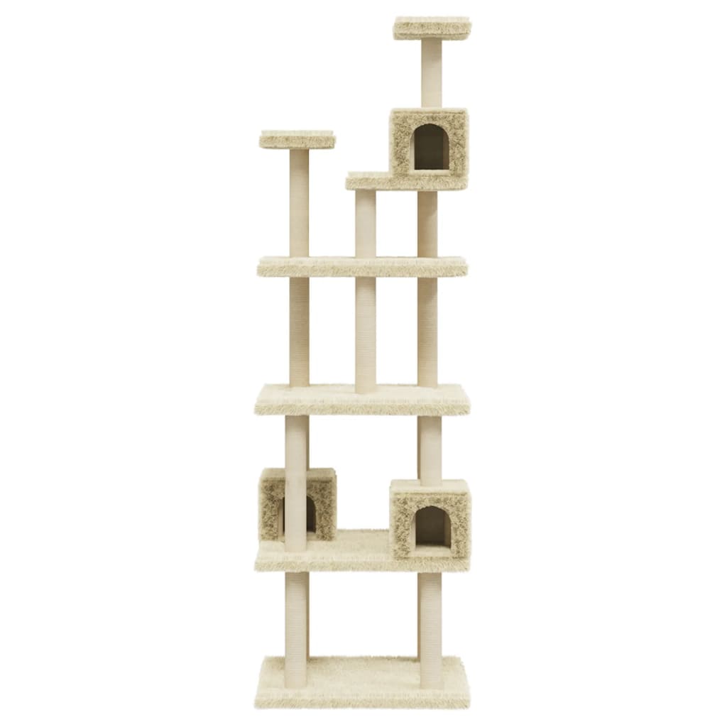 Albero Per Gatti Con Tiragraffi In Sisal Crema 188 cm - Image 3