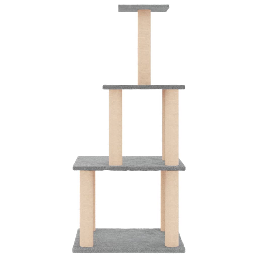 Albero Per Gatti Con Tiragraffi In Sisal Grigio Chiaro 111 cm - Image 6