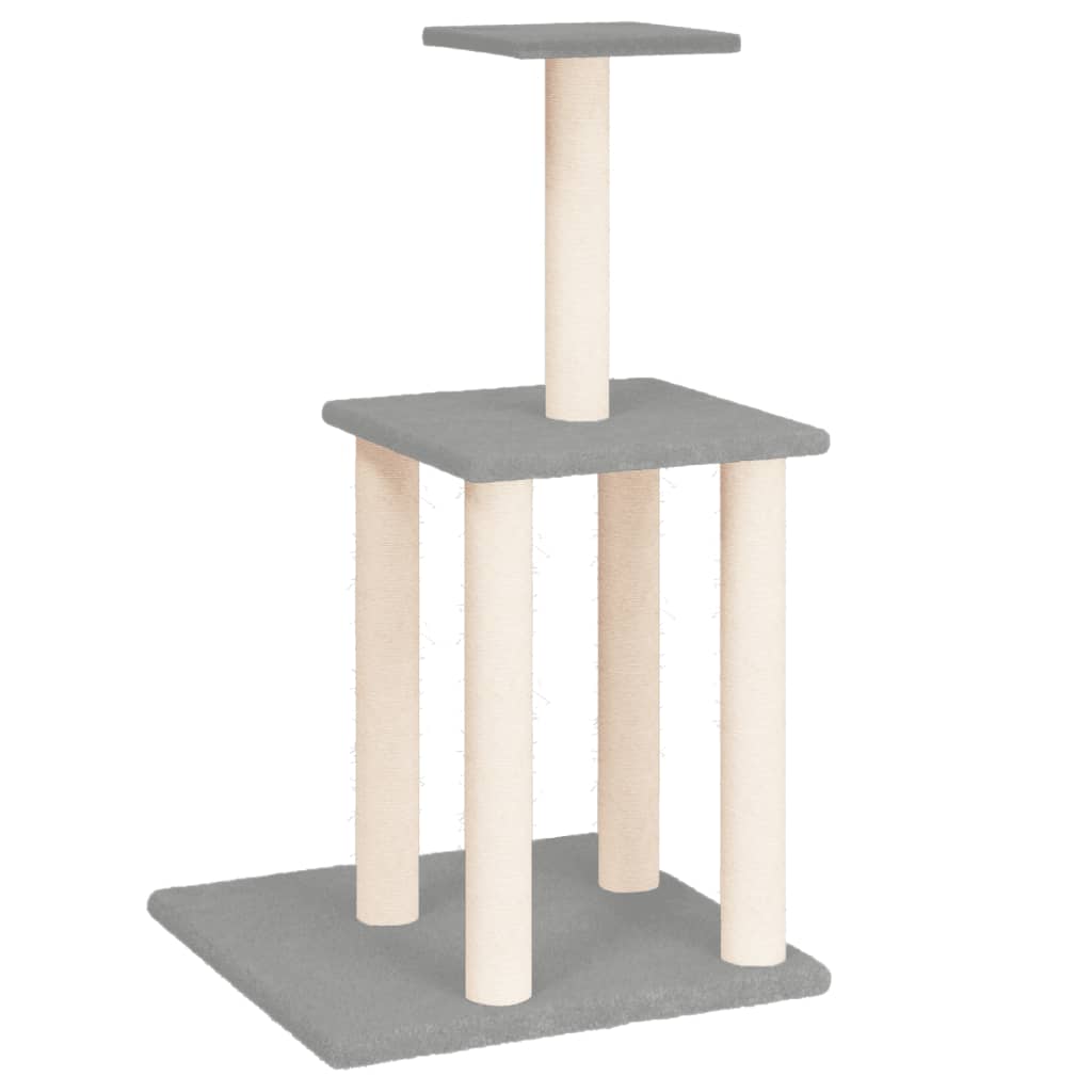 Albero Per Gatti Con Tiragraffi In Sisal Grigio Chiaro 85,5 cm