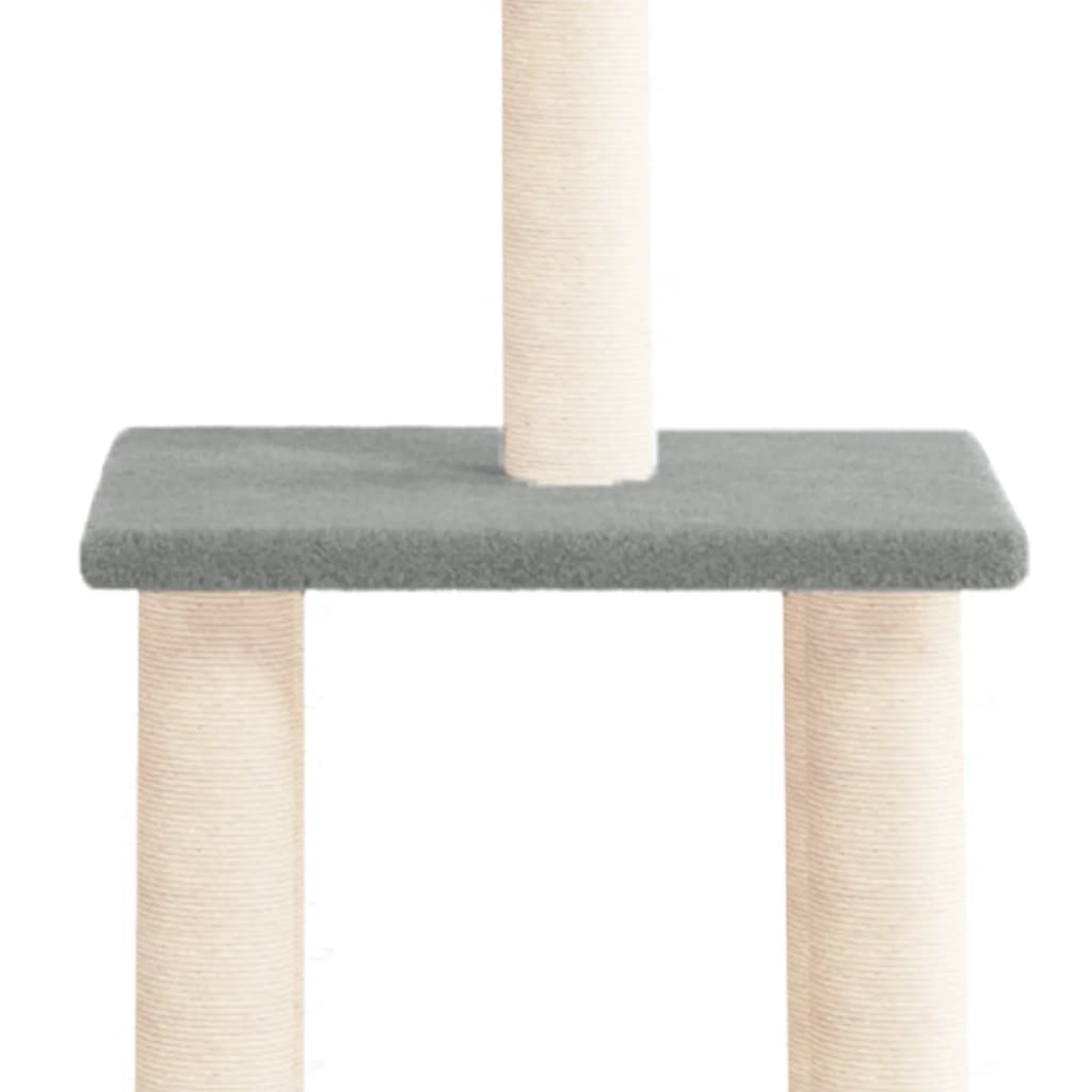 Albero Per Gatti Con Tiragraffi In Sisal Grigio Chiaro 85,5 cm - Image 4