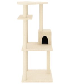 Albero Per Gatti Con Tiragraffi In Sisal Crema 123 cm
