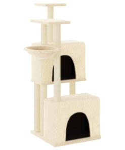 Albero Per Gatti Con Tiragraffi In Sisal Crema 122 cm