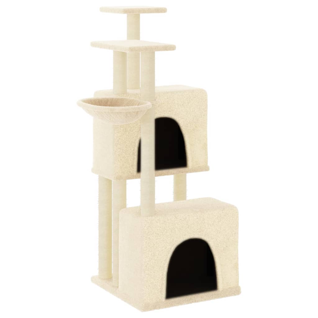 Albero Per Gatti Con Tiragraffi In Sisal Crema 122 cm