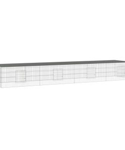 Conigliera Con 4 Pannelli 433x109x54 Cm Ferro Zincato