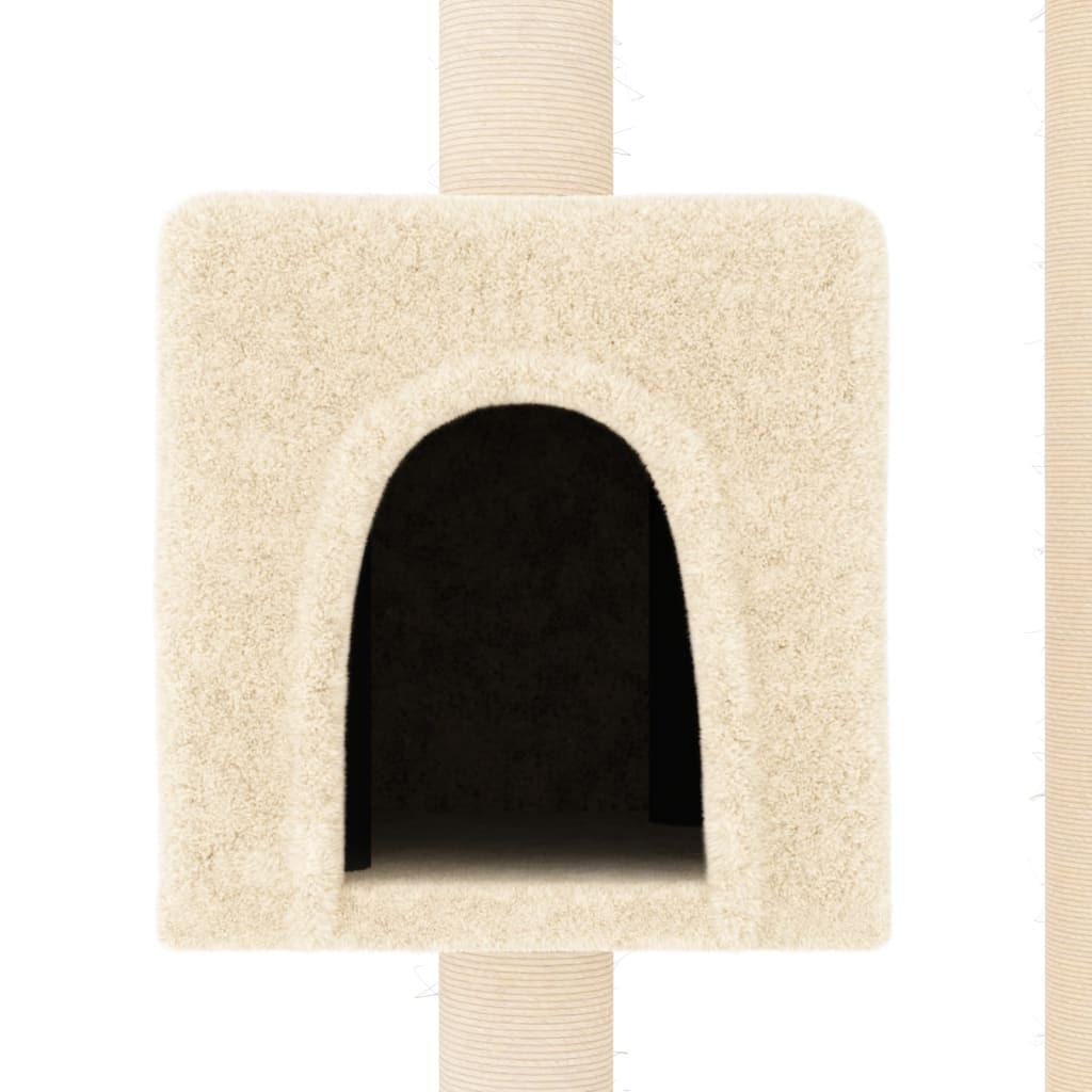 Albero Per Gatti Con Tiragraffi In Sisal Crema 104 cm