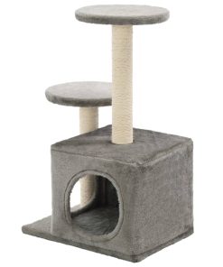 Albero Per Gatti Con Pali Tiragraffi In Sisal 60 Cm Grigio