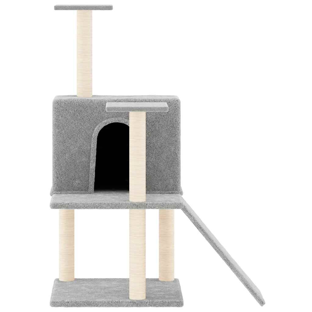 Albero Per Gatti Con Tiragraffi In Sisal Grigio Chiaro 109 cm