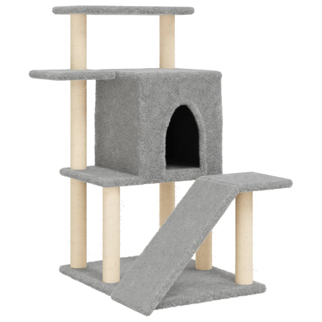 Albero Per Gatti Con Tiragraffi In Sisal Grigio Chiaro 97 cm - Image 4