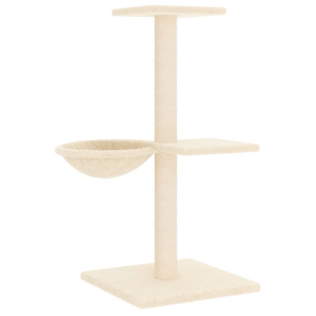 Albero Per Gatti Con Tiragraffi In Sisal Crema 72 cm