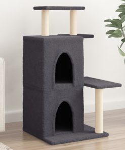 Albero Per Gatti Con Tiragraffi In Sisal Grigio Scuro 97 cm