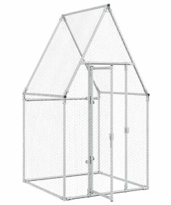 Gabbia Per Polli Argento 100x100x190 Cm In Acciaio Zincato