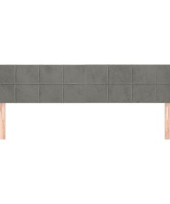 Testiera Ad Orecchio Grigio Chiaro 203x23x78/88 Cm In Velluto