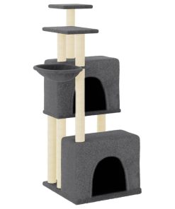 Albero Per Gatti Con Tiragraffi In Sisal Grigio Scuro 122 cm