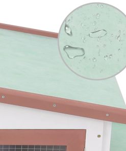 Conigliera Per Esterni Grande Marrone Bianca 201x45x85cm Legno