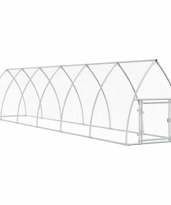 Gabbia Per Polli Argento 600x105x120 Cm In Acciaio Zincato