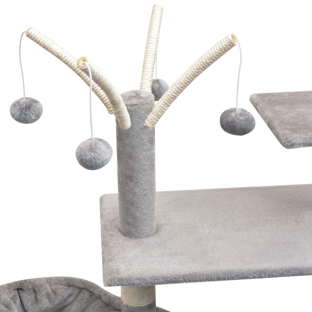 Albero Per Gatti Con Tiragraffi Sisal 125 Cm Grigio