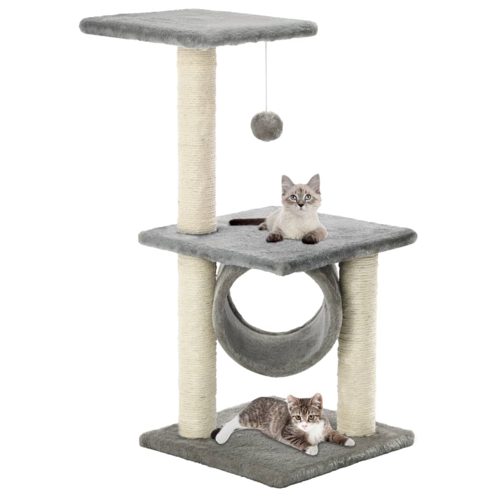 Albero Per Gatti Con Tiragraffi In Sisal 65 Cm Grigio - Image 3