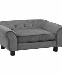 Divano Per Cani Grigio Scuro 72x45x30 Cm In Peluche