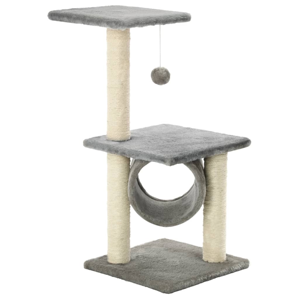 Albero Per Gatti Con Tiragraffi In Sisal 65 Cm Grigio - Image 4