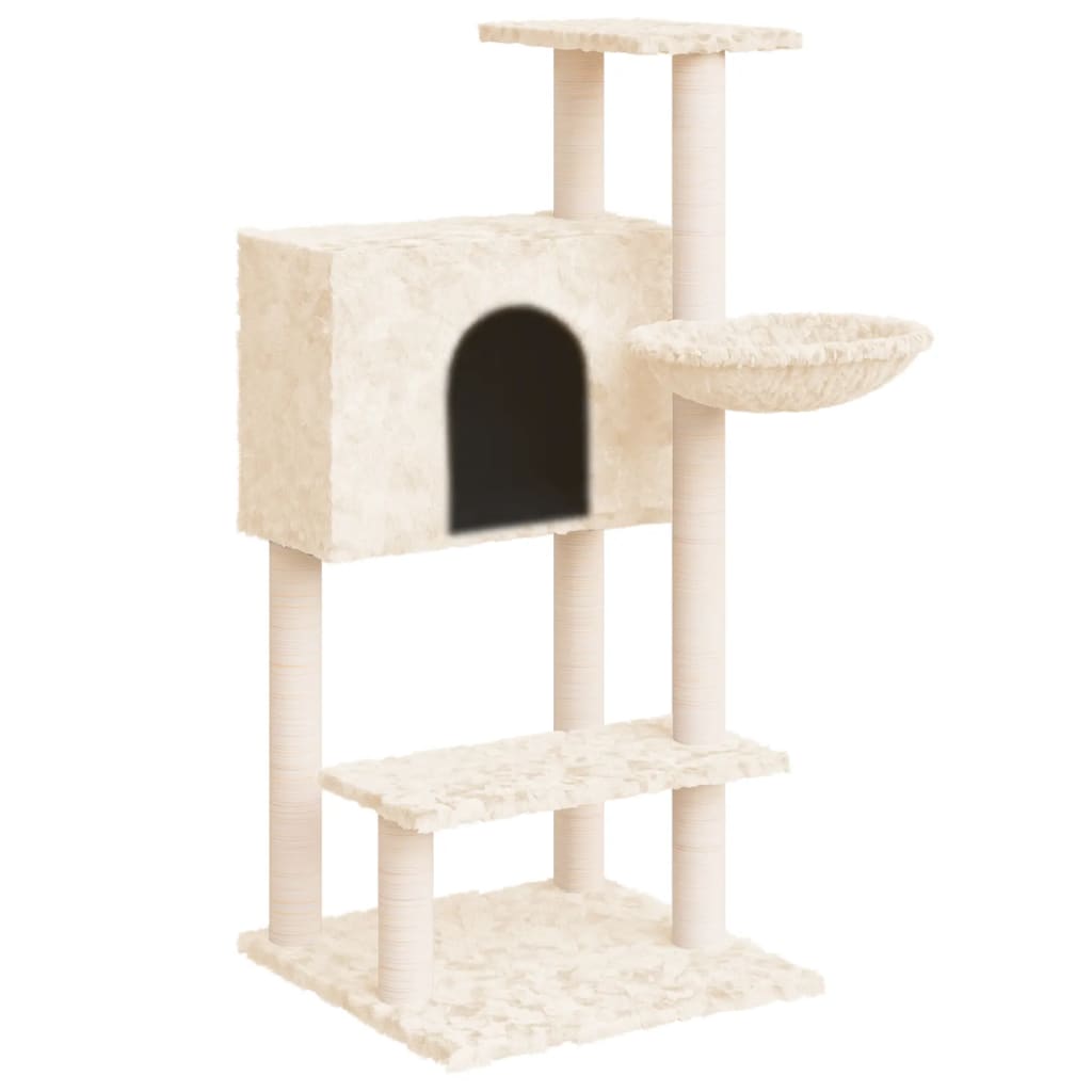 Albero Per Gatti Con Tiragraffi In Sisal Crema 108,5 cm