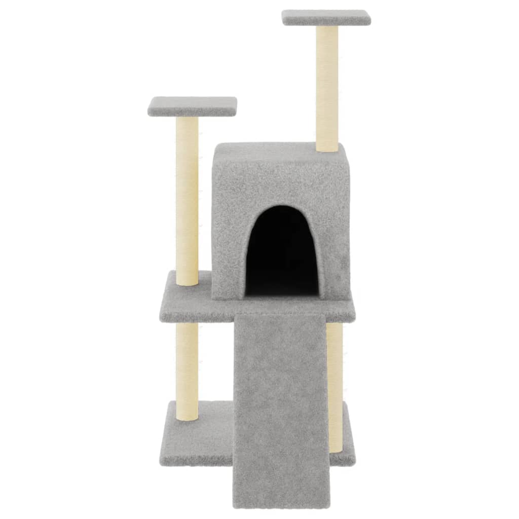 Albero Per Gatti Con Tiragraffi In Sisal Grigio Chiaro 110 cm