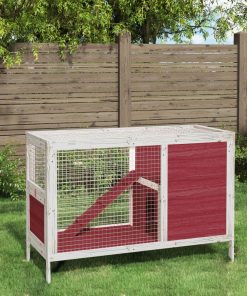 Conigliera Moka 103x44x69,5 Cm In Legno Massello Di Pino