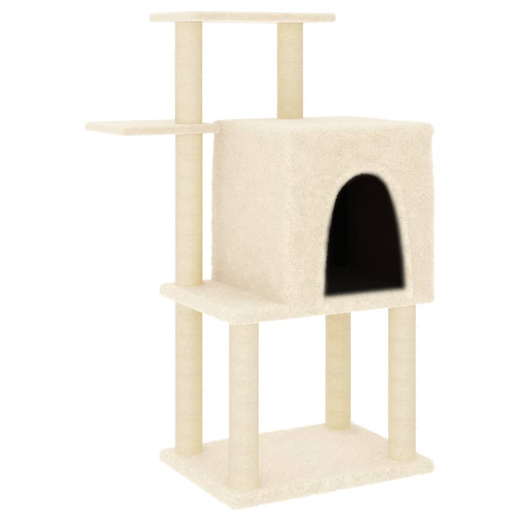 Albero Per Gatti Con Tiragraffi In Sisal Crema 97 cm - Image 4