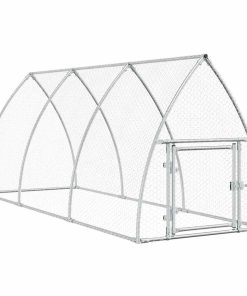 Gabbia Per Polli Argento 300x105x120 Cm In Acciaio Zincato