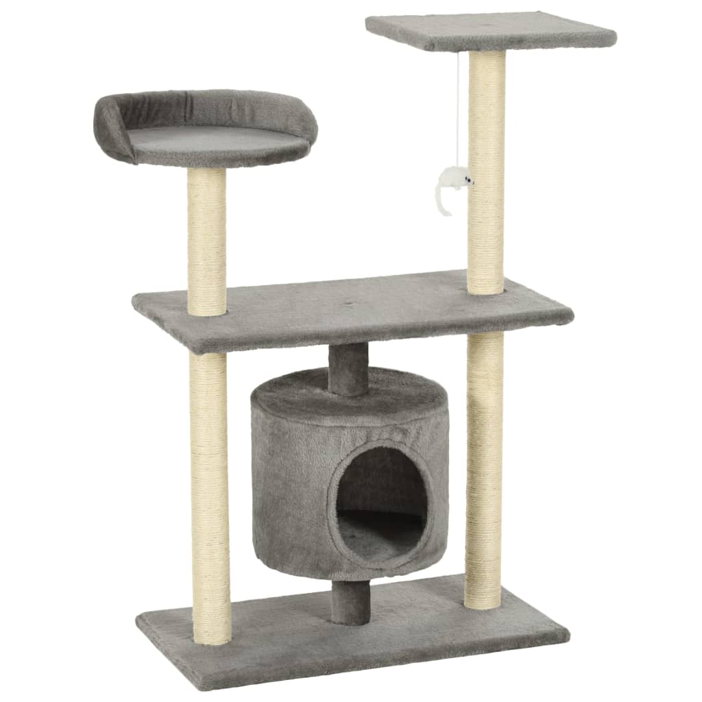 Albero Per Gatti Con Tiragraffi In Sisal 95 Cm Grigio
