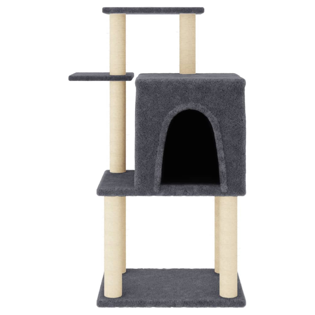 Albero Per Gatti Con Tiragraffi In Sisal Grigio Scuro 97 cm - Image 5