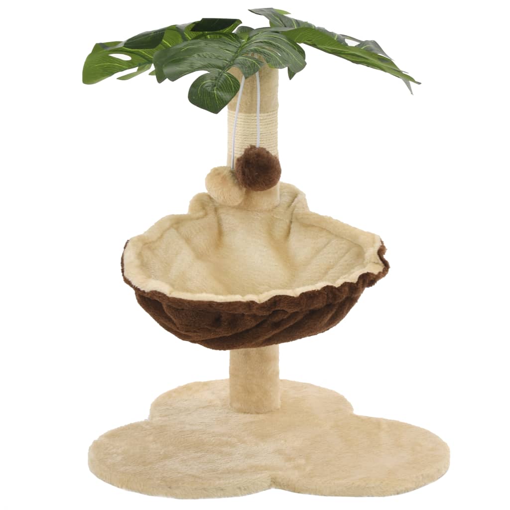 Albero Per Gatti Con Tiragraffi In Sisal 50cm Beige E Marrone - Image 5