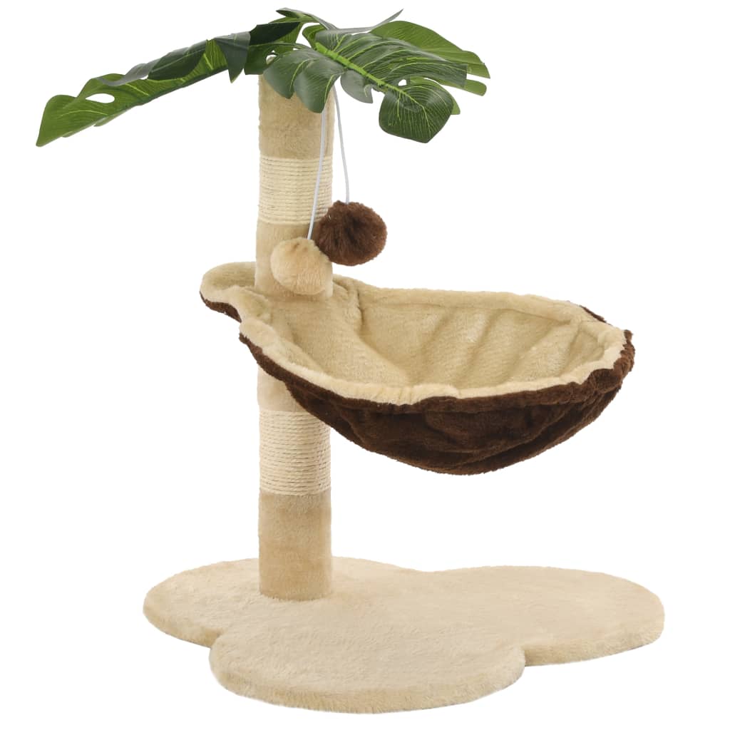 Albero Per Gatti Con Tiragraffi In Sisal 50cm Beige E Marrone - Image 6