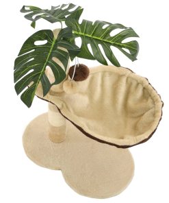 Albero Per Gatti Con Tiragraffi In Sisal 50cm Beige E Marrone