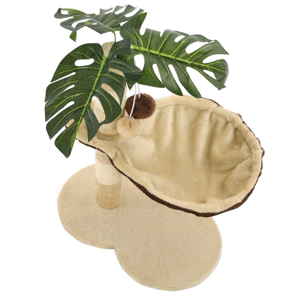 Albero Per Gatti Con Tiragraffi In Sisal 50cm Beige E Marrone