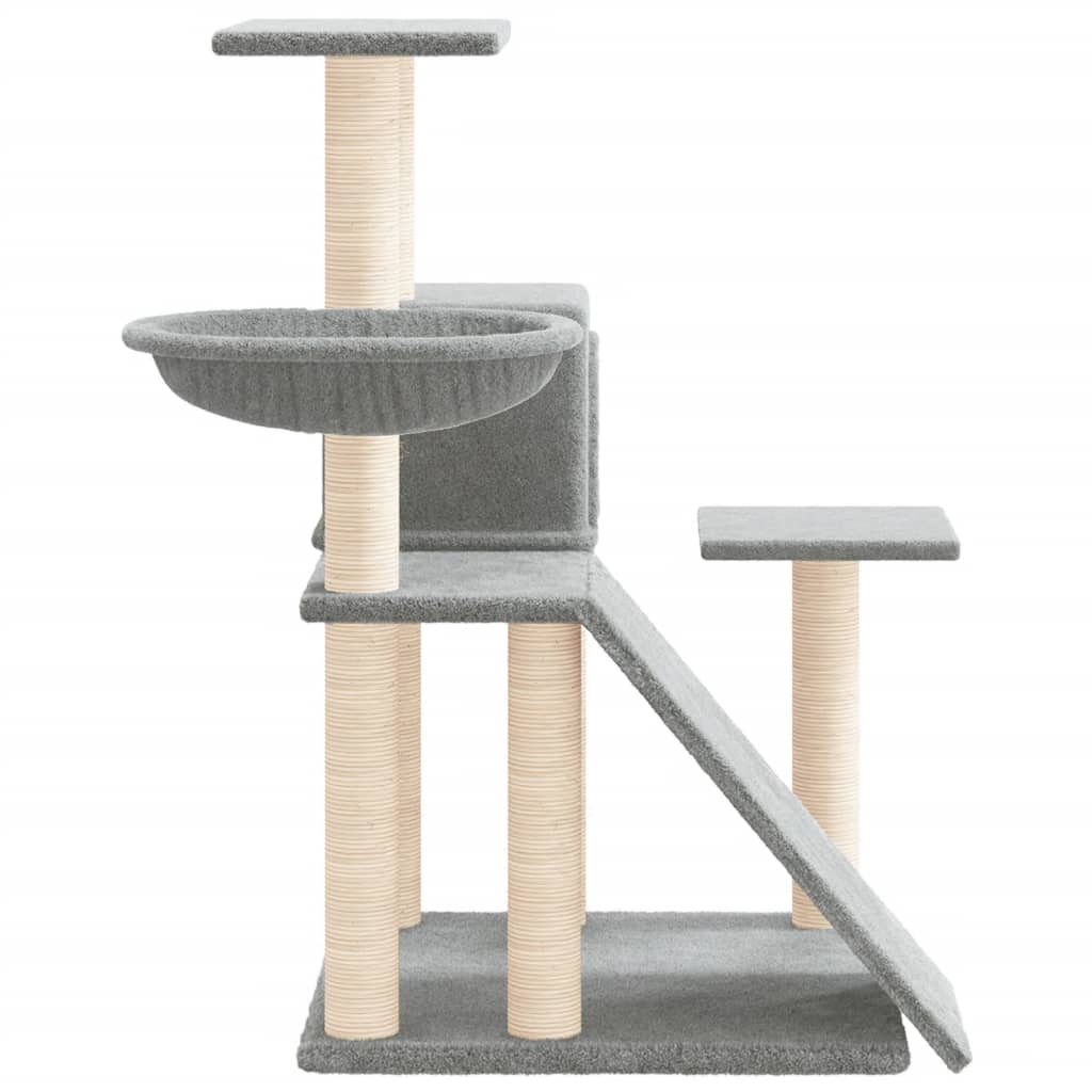Albero Per Gatti Con Tiragraffi In Sisal Grigio Chiaro 82 cm - Image 5
