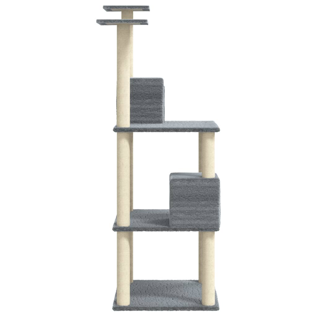 Albero Per Gatti Con Tiragraffi In Sisal Grigio Chiaro 141 cm - Image 3