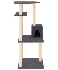 Albero Per Gatti Con Tiragraffi In Sisal Grigio Scuro 123 cm