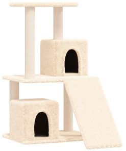 Albero Per Gatti Con Tiragraffi In Sisal Crema 82 cm