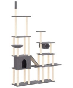 Albero Per Gatti Con Tiragraffi In Sisal Grigio Scuro 279 cm