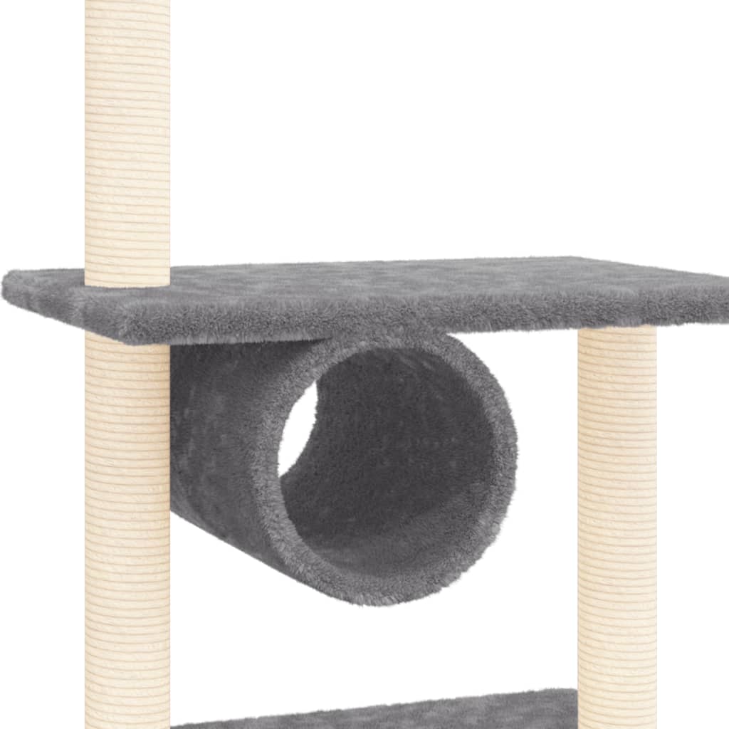 Albero Per Gatti Con Tiragraffi In Sisal Grigio Scuro 279 cm - Image 6