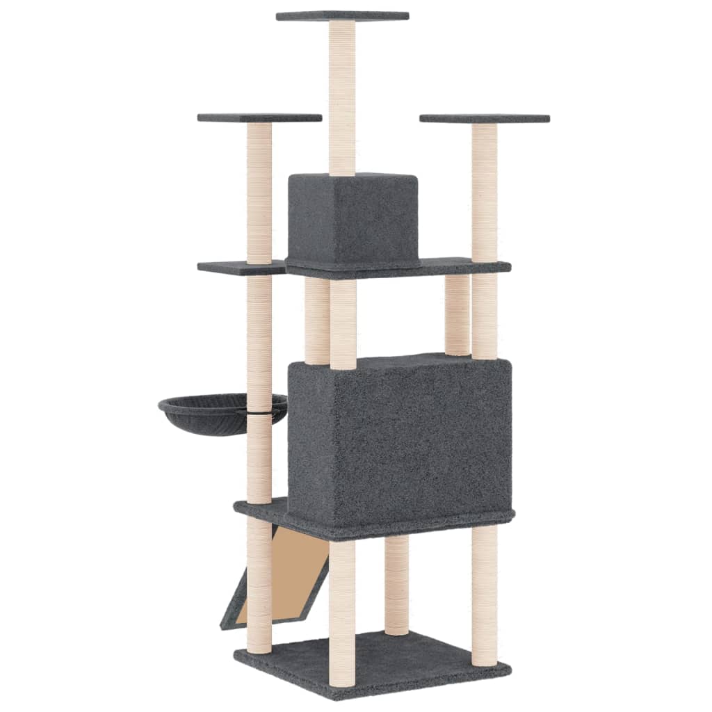 Albero Per Gatti Con Tiragraffi In Sisal Grigio Scuro 154 cm - Image 3