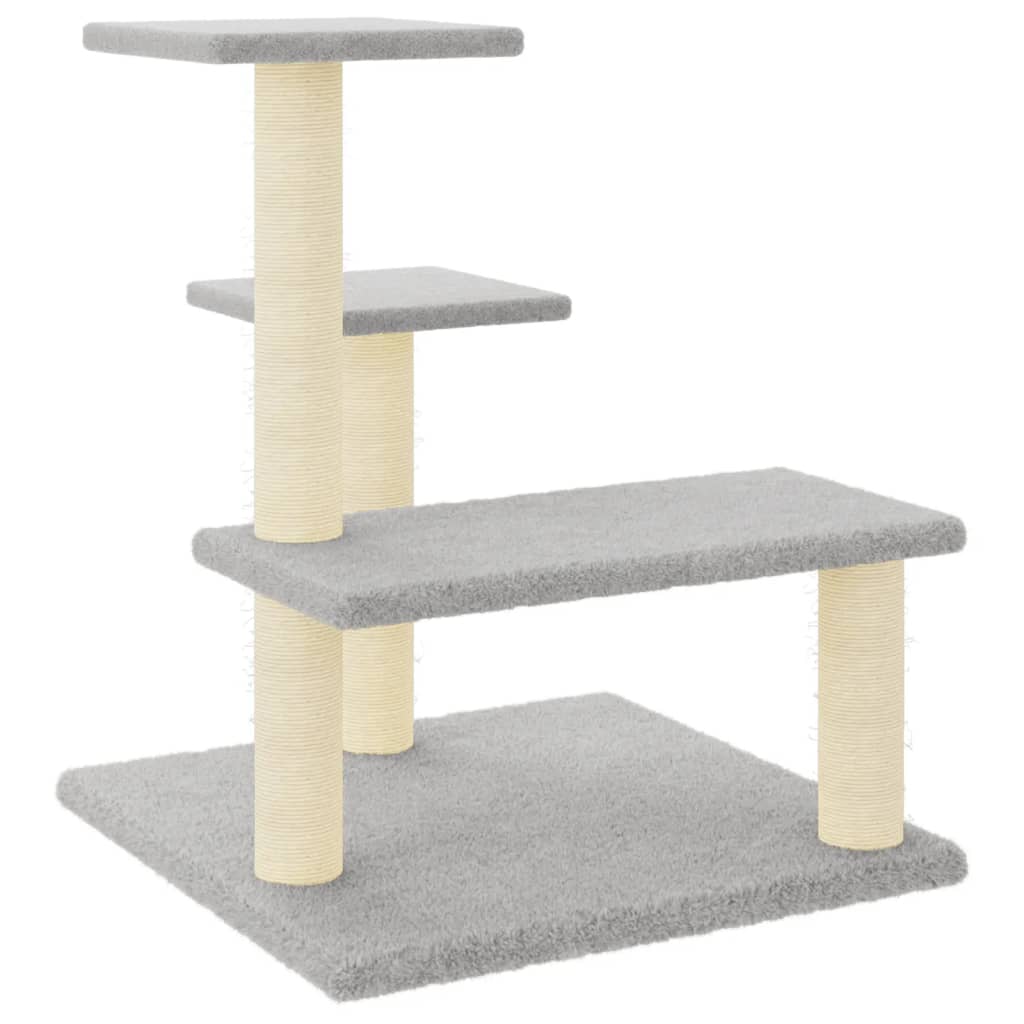 Albero Per Gatti Con Tiragraffi In Sisal Grigio Chiaro 61 cm - Image 4